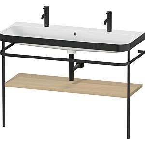 Duravit Happy D.2 Plus Möbelwaschtisch-Kombination HP4759O71710000 117,5x49cm, mit 1 Hahnloch, Metallkonsole, mediterrane Eiche