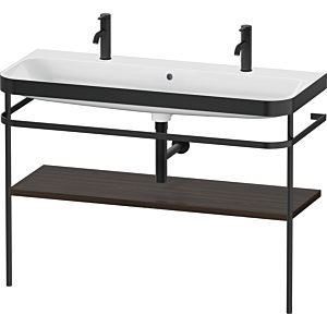Duravit Happy D.2 Plus Möbelwaschtisch-Kombination HP4759O69690000 117,5x49cm, mit 1 Hahnloch, Metallkonsole, nussbaum gebürstet