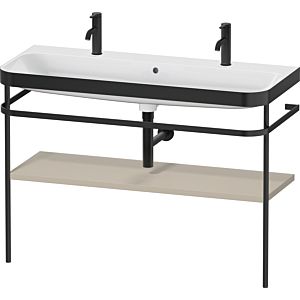 Combinaison de meuble Duravit Happy D.2 Plus HP4759O60600000 117,5x49cm, avec 1 trou pour robinetterie, support en métal, finition satinée taupe