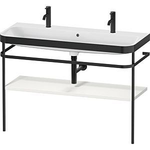 Duravit Happy D.2 Plus Möbelwaschtisch-Kombination HP4759O39390000 117,5x49cm, mit 1 Hahnloch, Metallkonsole, nordic weiß seidenmatt