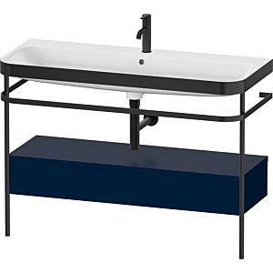 Duravit Happy D.2 Plus furniture washbasin combination HP4744O98980000 117.5x49cm, with metal console, 1 tap hole, midnight blue satin finish