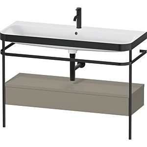 Duravit Happy D.2 Plus Möbelwaschtisch-Kombination HP4744O92920000 117,5x49cm, mit Metallkonsole, 1 Hahnloch, steingrau seidenmatt