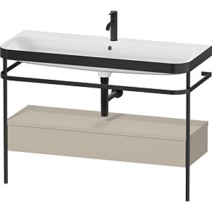 Duravit Happy D.2 Plus combinaison lavabo pour meuble HP4744O60600000 117,5x49cm, avec console en métal, 1 trou pour robinet, taupe satiné mat