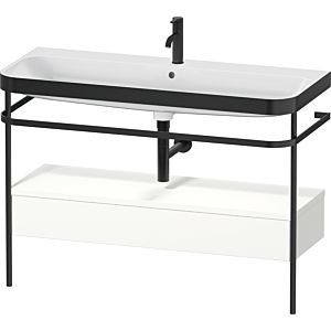 Duravit Happy D.2 Plus Möbelwaschtisch-Kombination HP4744O36360000 117,5x49cm, mit Metallkonsole, 1 Hahnloch, weiß seidenmatt