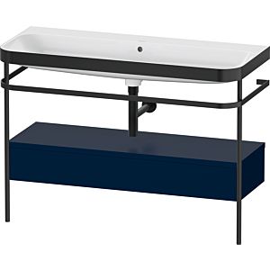 Duravit Happy D.2 Plus Möbelwaschtisch-Kombination HP4744N98980000 117,5x49cm, mit Metallkonsole, ohne Hahnloch, nachtblau seidenmatt
