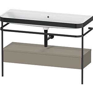 Duravit Happy D.2 Plus Möbelwaschtisch-Kombination HP4744N92920000 117,5x49cm, mit Metallkonsole, ohne Hahnloch, steingrau seidenmatt