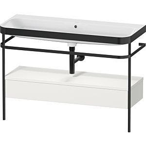 Duravit Happy D.2 Plus furniture washbasin combination HP4744N39390000 117.5x49cm, with metal console, without tap hole, nordic white satin finish