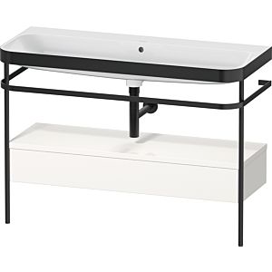 Duravit Happy D.2 Plus Möbelwaschtisch-Kombination HP4744N22220000 117,5x49cm, mit Metallkonsole, ohne Hahnloch, weiß hochglanz