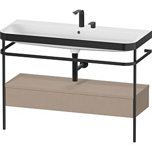 Duravit Happy D.2 Plus furniture washbasin combination HP4744E75750000 117.5x49cm, with metal console, 2 tap holes, linen
