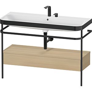 Duravit Happy D.2 Plus furniture washbasin combination HP4744E71710000 117.5x49cm, with metal console, 2 tap holes, Mediterranean oak