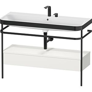 Duravit Happy D.2 Plus Möbelwaschtisch-Kombination HP4744E39390000 117,5x49cm, mit Metallkonsole, 2 Hahnlöcher, nordic weiß seidenmatt