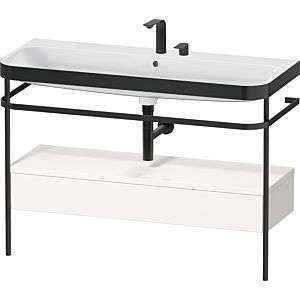 Duravit Happy D.2 Plus furniture washbasin combination HP4744E22220000 117.5x49cm, with metal console, 2 tap holes, white high gloss