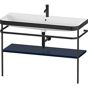 Duravit Happy D.2 Plus furniture washbasin combination HP4739O98980000 117.5x49cm, with metal console, 1 tap hole, midnight blue satin finish