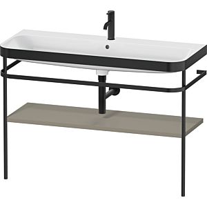 Duravit Happy D.2 Plus Möbelwaschtisch-Kombination HP4739O92920000 117,5x49cm, mit Metallkonsole, 1 Hahnloch, steingrau seidenmatt