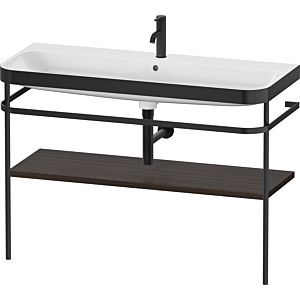 Duravit Happy D.2 Plus furniture washbasin combination HP4739O69690000 117.5x49cm, with metal console, 1 tap hole, brushed walnut