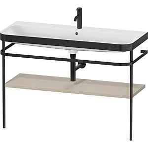 Duravit Happy D.2 Plus Möbelwaschtisch-Kombination HP4739O60600000 117,5x49cm, mit Metallkonsole, 1 Hahnloch, taupe seidenmatt