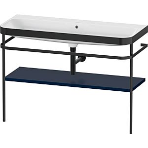 Duravit Happy D.2 Plus Möbelwaschtisch-Kombination HP4739N98980000 117,5x49cm, mit Metallkonsole, ohne Hahnloch, nachtblau seidenmatt
