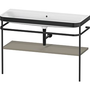 Duravit Happy D.2 Plus furniture washbasin combination HP4739N92920000 117.5x49cm, with metal console, without tap hole, stone gray satin matt