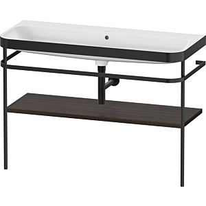 Duravit Happy D.2 Plus Möbelwaschtisch-Kombination HP4739N69690000 117,5x49cm, mit Metallkonsole, ohne Hahnloch, nussbaum gebürstet