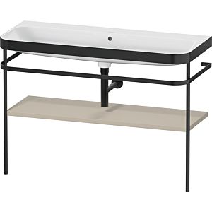 Duravit Happy D.2 Plus combinaison lavabo pour meuble HP4739N60600000 117,5x49cm, avec console en métal, sans trou pour robinet, taupe satiné mat