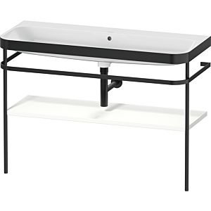 Duravit Happy D.2 Plus furniture washbasin combination HP4739N36360000 117.5x49cm, with metal console, without tap hole, white satin finish
