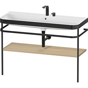 Duravit Happy D.2 Plus furniture washbasin combination HP4739E71710000 117.5x49cm, with metal console, 2 tap holes, Mediterranean oak