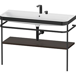 Duravit Happy D.2 Plus Möbelwaschtisch-Kombination HP4739E69690000 117,5x49cm, mit Metallkonsole, 2 Hahnlöcher, nussbaum gebürstet