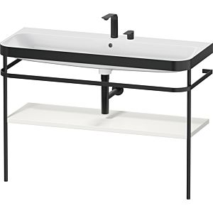 Duravit Happy D.2 Plus Möbelwaschtisch-Kombination HP4739E39390000 117,5x49cm, mit Metallkonsole, 2 Hahnlöcher, nordic weiß seidenmatt