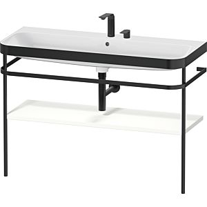 Duravit Happy D.2 Plus Möbelwaschtisch-Kombination HP4739E36360000 117,5x49cm, mit Metallkonsole, 2 Hahnlöcher, weiß seidenmatt