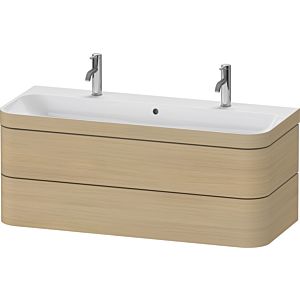 Duravit Happy D.2 Plus vanity HP4640O71710000 117.5x49cm, with 1 tap hole, 2 drawers, Mediterranean oak