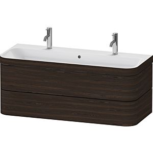 Duravit Happy D.2 Plus Möbelwaschtisch-Unterschrank HP4640O69690000 117,5x49cm, mit 1 Hahnloch, 2 Schubkästen, nussbaum gebürstet