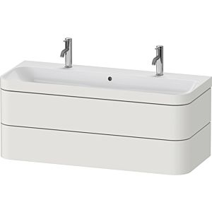 Duravit Happy D.2 Plus Möbelwaschtisch-Unterschrank HP4640O39390000 117,5x49cm, mit 1 Hahnloch, 2 Schubkästen, nordic weiß seidenmatt