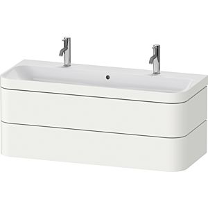Duravit Happy D.2 Plus Möbelwaschtisch-Unterschrank HP4640O36360000 117,5x49cm, mit 1 Hahnloch, 2 Schubkästen, weiß seidenmatt