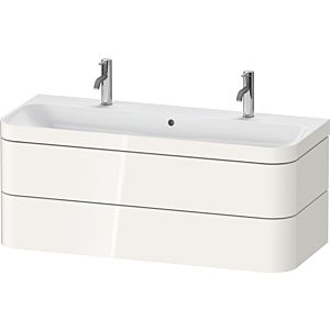 Duravit Happy D.2 Plus Möbelwaschtisch-Unterschrank HP4640O22220000 117,5x49cm, mit 1 Hahnloch, 2 Schubkästen, weiß hochglanz