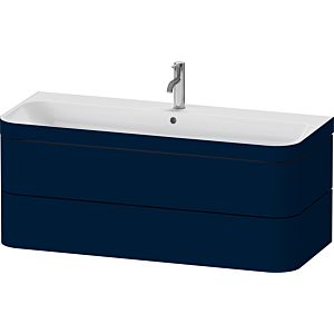Meuble sous-vasque Duravit Happy D.2 Plus HP4639O98980000 117,5x49cm, 2 tiroirs, 1 trou pour robinetterie, finition satinée bleu nuit