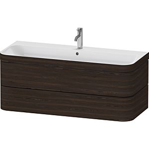 Duravit Happy D.2 Plus Möbelwaschtisch-Unterschrank HP4639O69690000 117,5x49cm, 2 Schubkästen, 1 Hahnloch, nussbaum gebürstet
