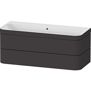 Duravit Happy D.2 Plus vanity HP4639N80800000 117.5x49cm, 2 drawers, without tap hole, graphite super matt