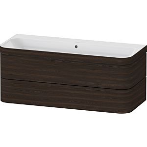 Duravit Happy D.2 Plus vanity HP4639N69690000 117.5x49cm, 2 drawers, without tap hole, brushed walnut