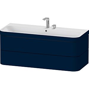 Duravit Happy D.2 Plus Möbelwaschtisch-Unterschrank HP4639E98980000 117,5x49cm, 2 Schubkästen, 2 Hahnlöcher, nachtblau seidenmatt