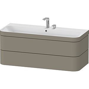 Duravit Happy D.2 Plus Möbelwaschtisch-Unterschrank HP4639E92920000 117,5x49cm, 2 Schubkästen, 2 Hahnlöcher, steingrau seidenmatt
