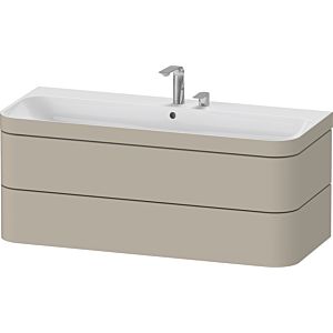 Duravit Happy D.2 Plus Möbelwaschtisch-Unterschrank HP4639E60600000 117,5x49cm, 2 Schubkästen, 2 Hahnlöcher, taupe seidenmatt