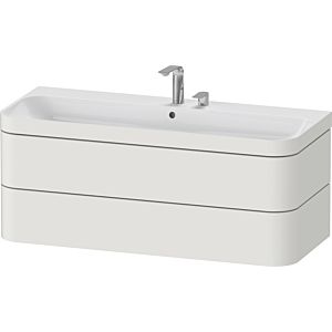 Duravit Happy D.2 Plus vanity HP4639E39390000 117.5x49cm, 2 drawers, 2 tap holes, nordic white satin finish
