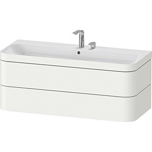 Duravit Happy D.2 Plus meuble sous-lavabo HP4639E36360000 117,5x49cm, 2 tiroirs, 2 trous pour robinetterie, blanc