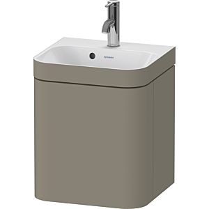 Duravit Happy D.2 Plus meuble sous-lavabo HP4634O92920000 40x36cm, 1 porte, charnières à droite, avec trou pour robinetterie, finition satinée gris pierre