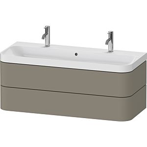 Lavabo Duravit Happy D.2 Plus HP4379O92920000 117,5x49cm, 2 tiroirs, finition satinée gris pierre