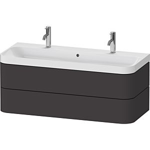 Duravit Happy D.2 Plus Möbelwaschtisch HP4379O80800000 117,5x49cm, 2 Schubkästen, graphit supermatt