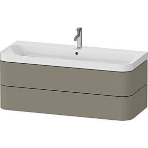 Duravit Happy D.2 Plus HP4349O92920000 117,5x49cm, 2 tiroirs, 1 trou pour robinetterie, finition satinée gris pierre