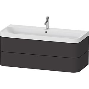 Duravit Happy D.2 Plus Möbelwaschtisch HP4349O80800000 117,5x49cm, 2 Schubkästen, 1 Hahnloch, graphit supermatt