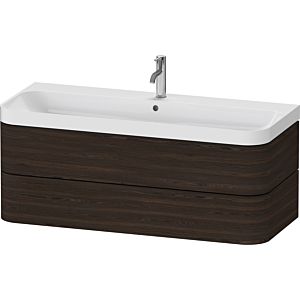 Duravit Happy D.2 Plus furniture HP4349O69690000 117.5x49cm, 2 drawers, 1 tap hole, brushed walnut