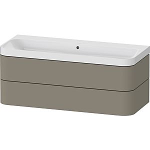Duravit Happy D.2 Plus HP4349N92920000 117,5x49cm, 2 tiroirs, sans trou pour robinetterie, finition satinée gris pierre